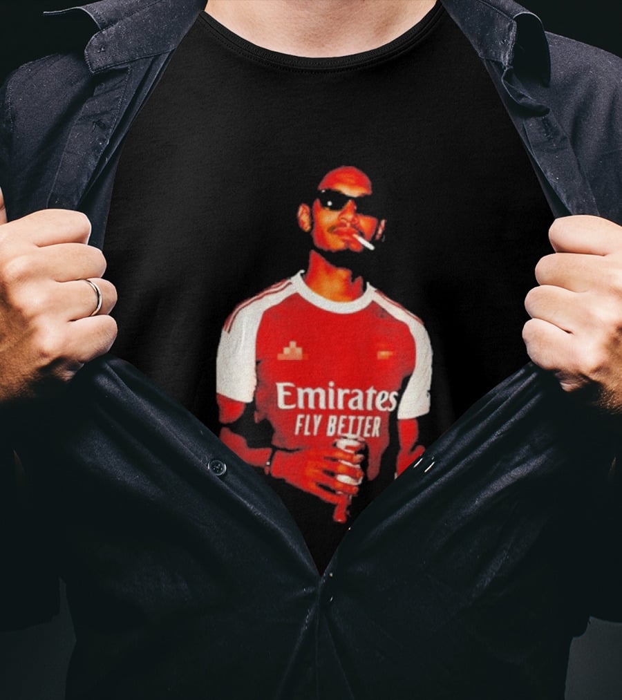 Gabriel Magalhaes Smoking Emirates Fly Better Arsenal T-Shirt