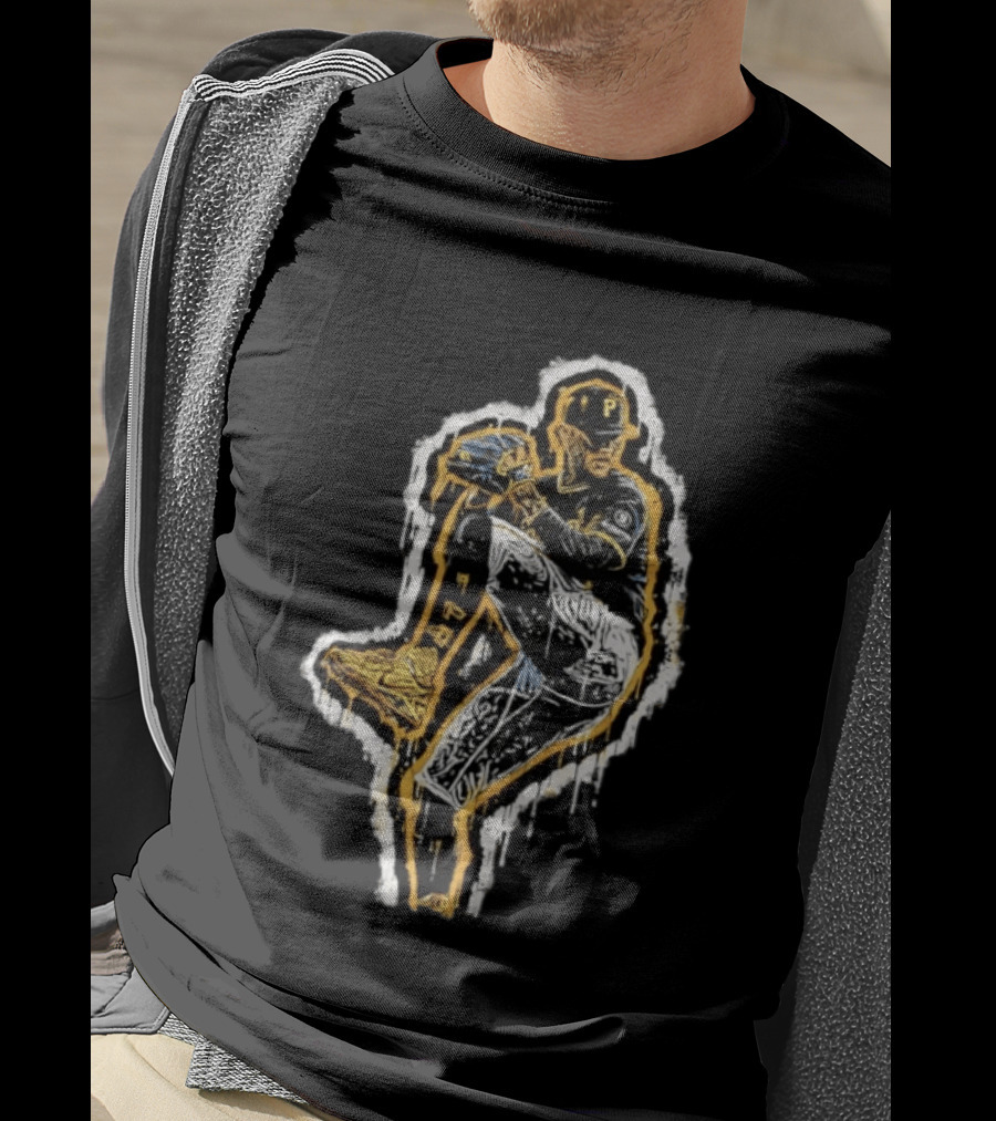 Paul Skenes Pittsburgh Pirates Pitching Pose Splatter Paint T-Shirt