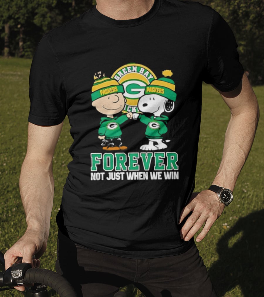Peanuts Charlie Brown Snoopy Green Bay Packers Forever Not Just When We Win T-Shirt