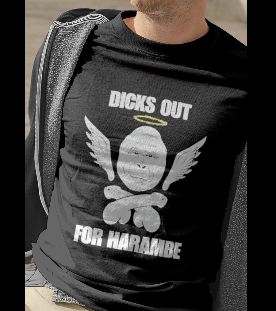 Gorilla With Wings Halo Dicks Out For Harambe T-Shirt