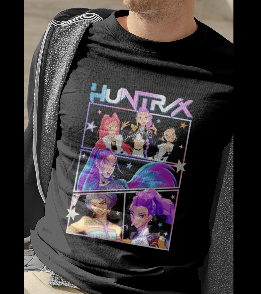 Huntrix Anime Character Panel Demon Hunter T-Shirt
