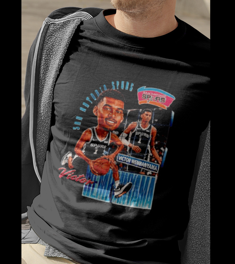 San Antonio Spurs Victor Wembanyama Basketball Caricature T-Shirt