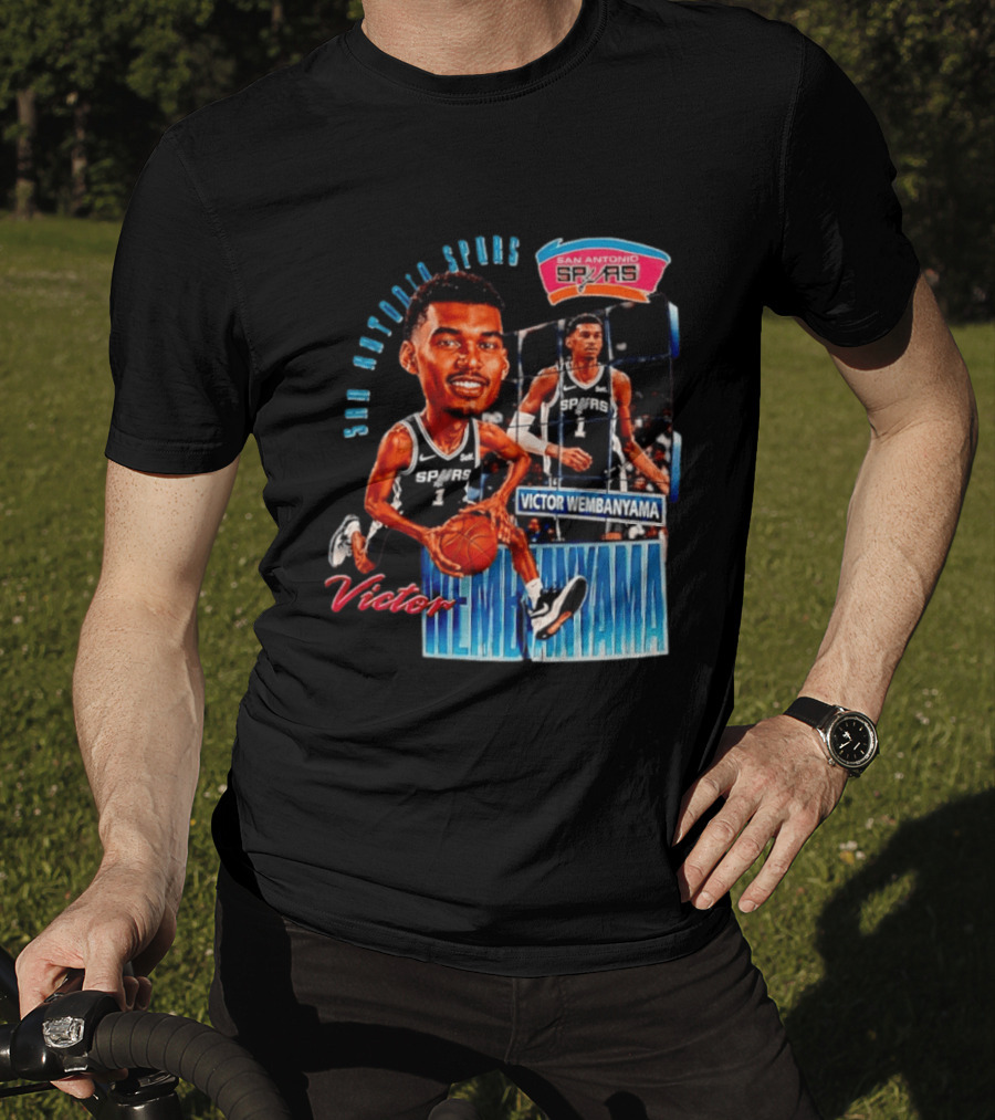 San Antonio Spurs Victor Wembanyama Basketball Caricature T-Shirt