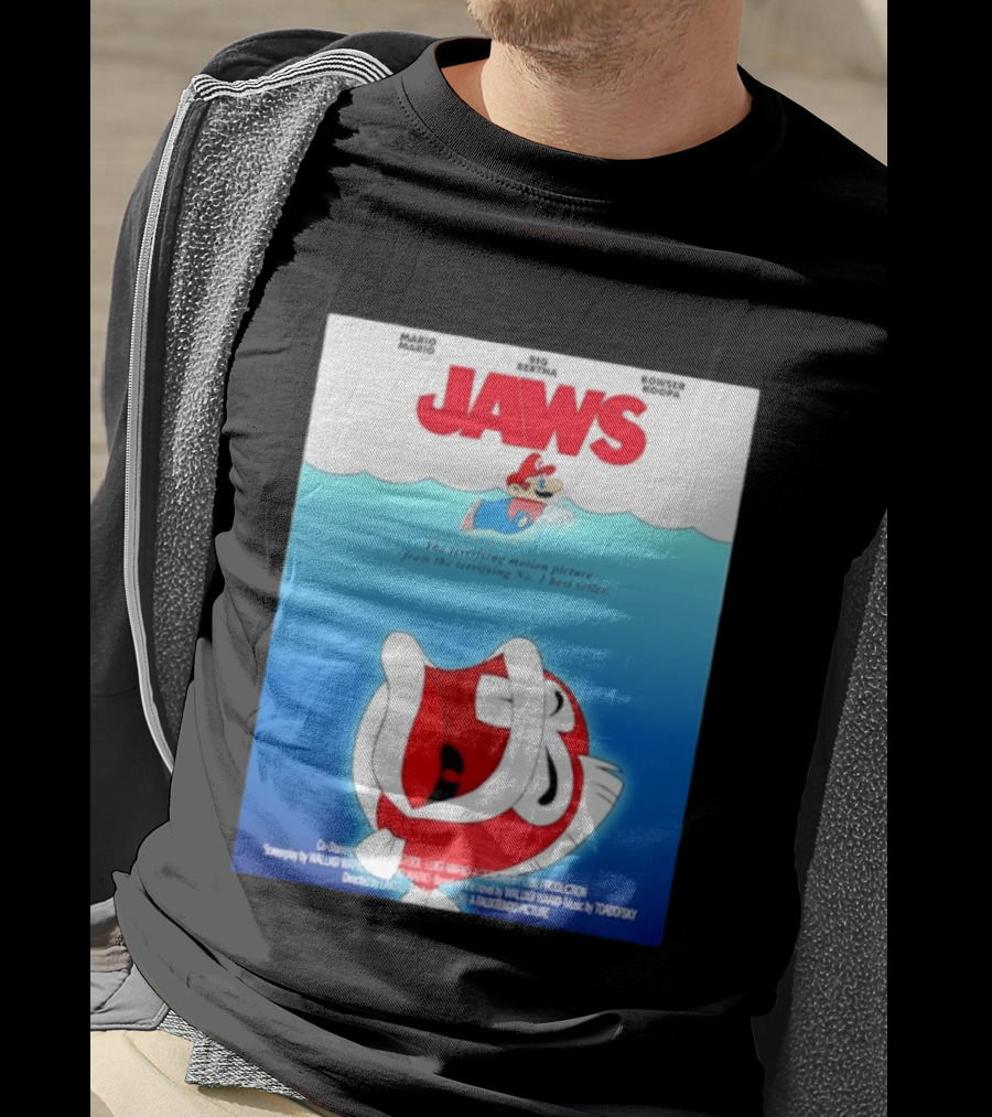 Mario Jaws Big Bertha Bowser Koopa Movie T-Shirt