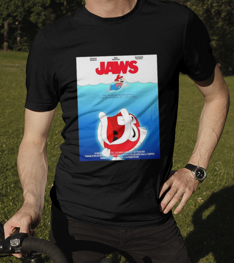 Mario Jaws Big Bertha Bowser Koopa Movie T-Shirt