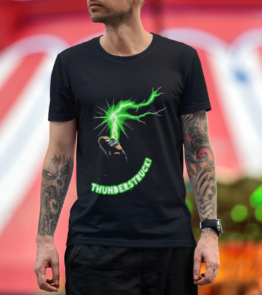 Thunderstruck Green Lightning Female Wrestler Power Burst T-Shirt