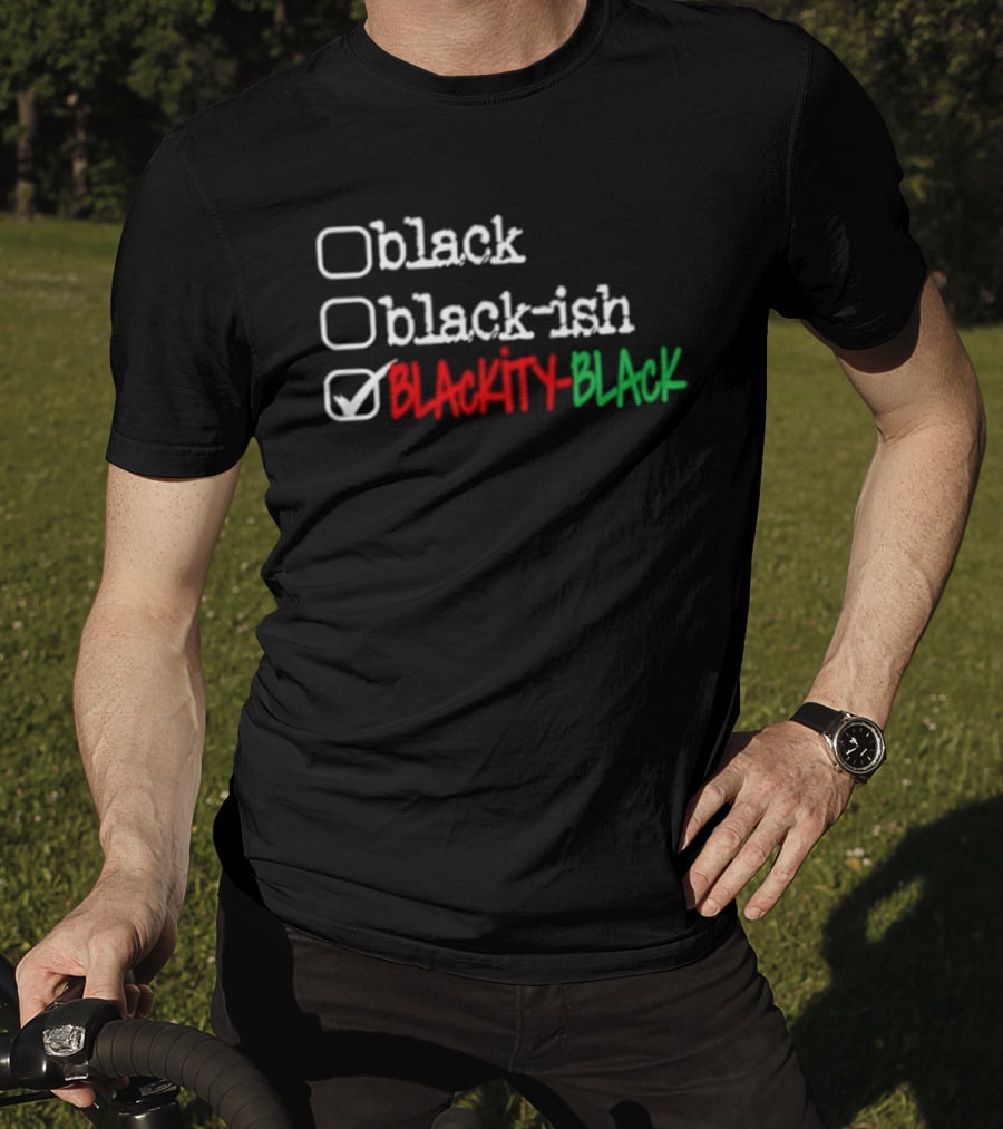 Black Black Ish Blackity Black Checked T-Shirt