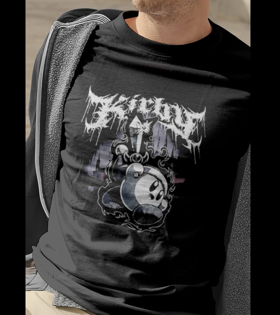Black Metal Inspired Kirby With Dripping T-Shirt