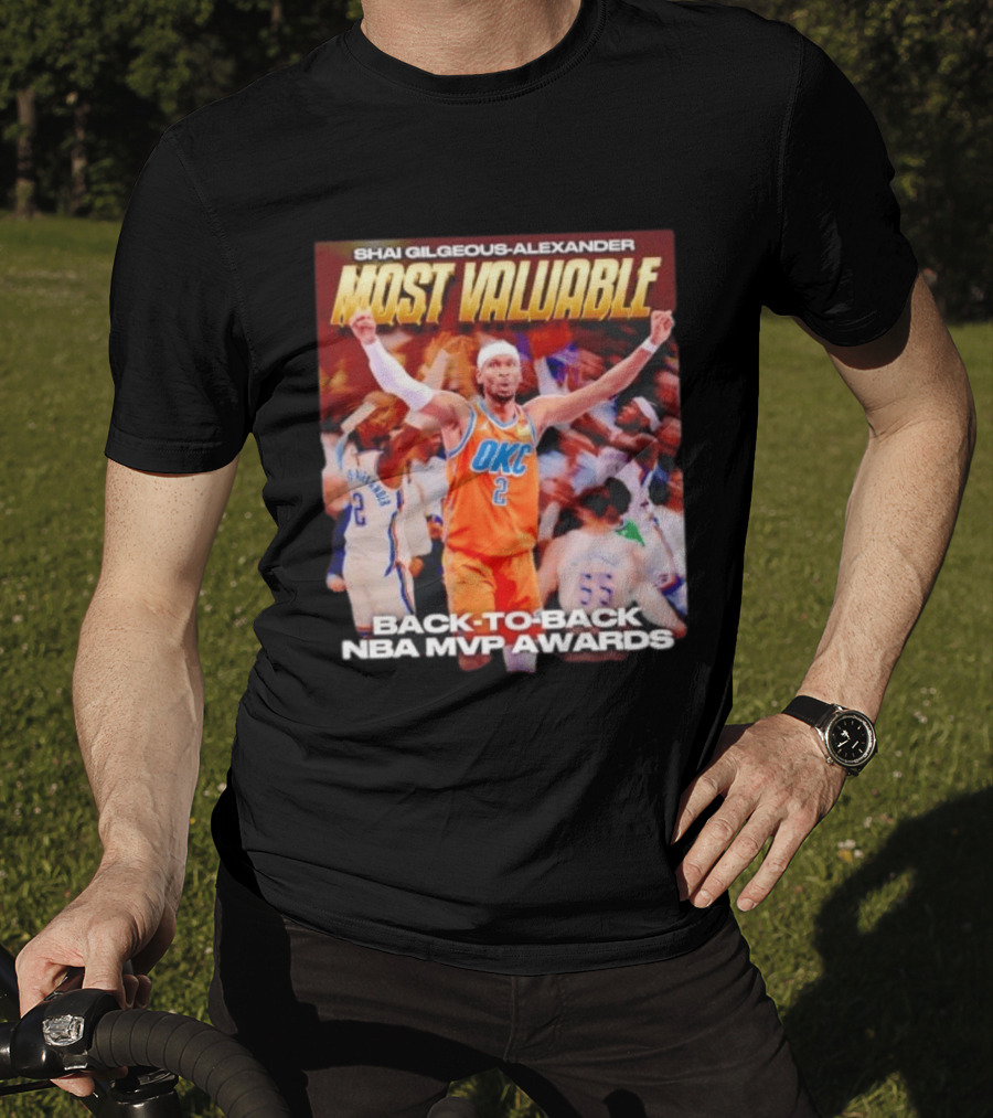 Shia Gilgeous Alexander Most Valuable Okc Back To Back Nba Mvp Awards T-Shirt