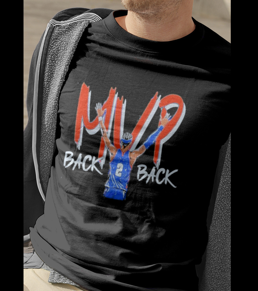 Shai Gilgeous Alexander MVP Back 2 Back Oklahoma City Thunder NBA Basketball 2026 T-Shirt
