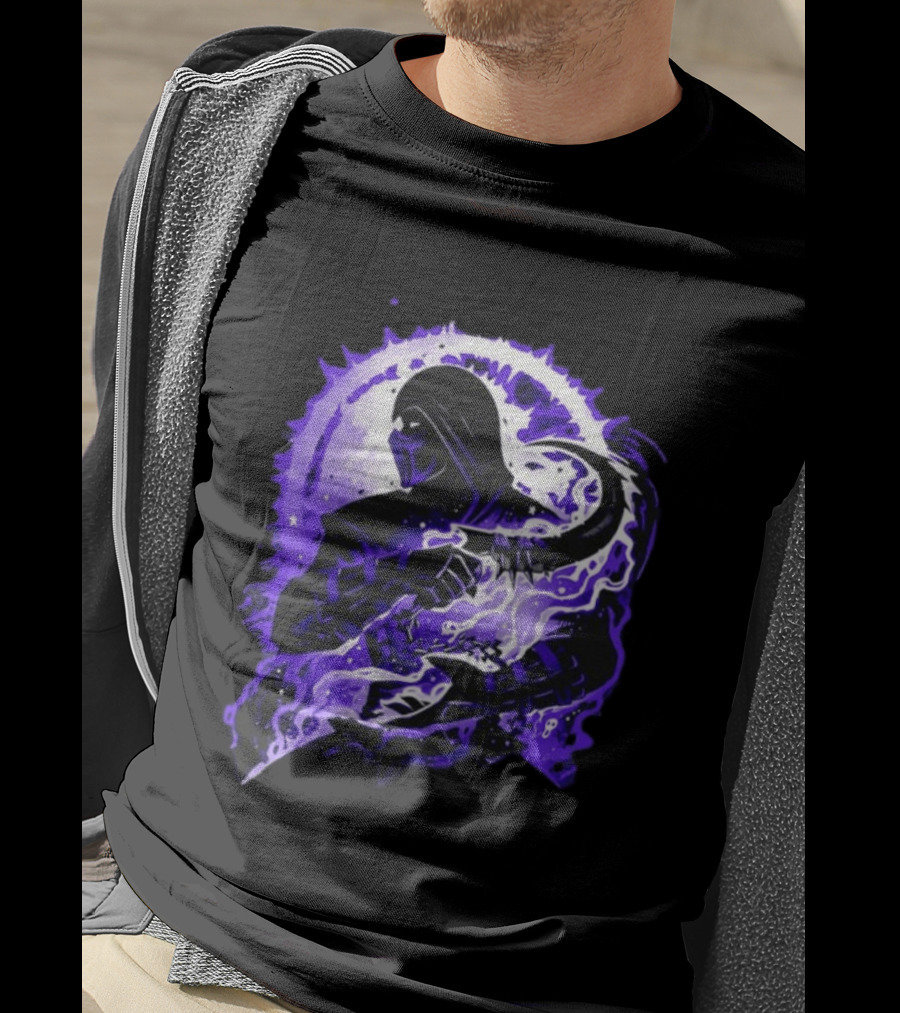 Noob Saibot Master Of The Shadow Mortal Kombat Dark Warrior Purple Aura T-Shirt