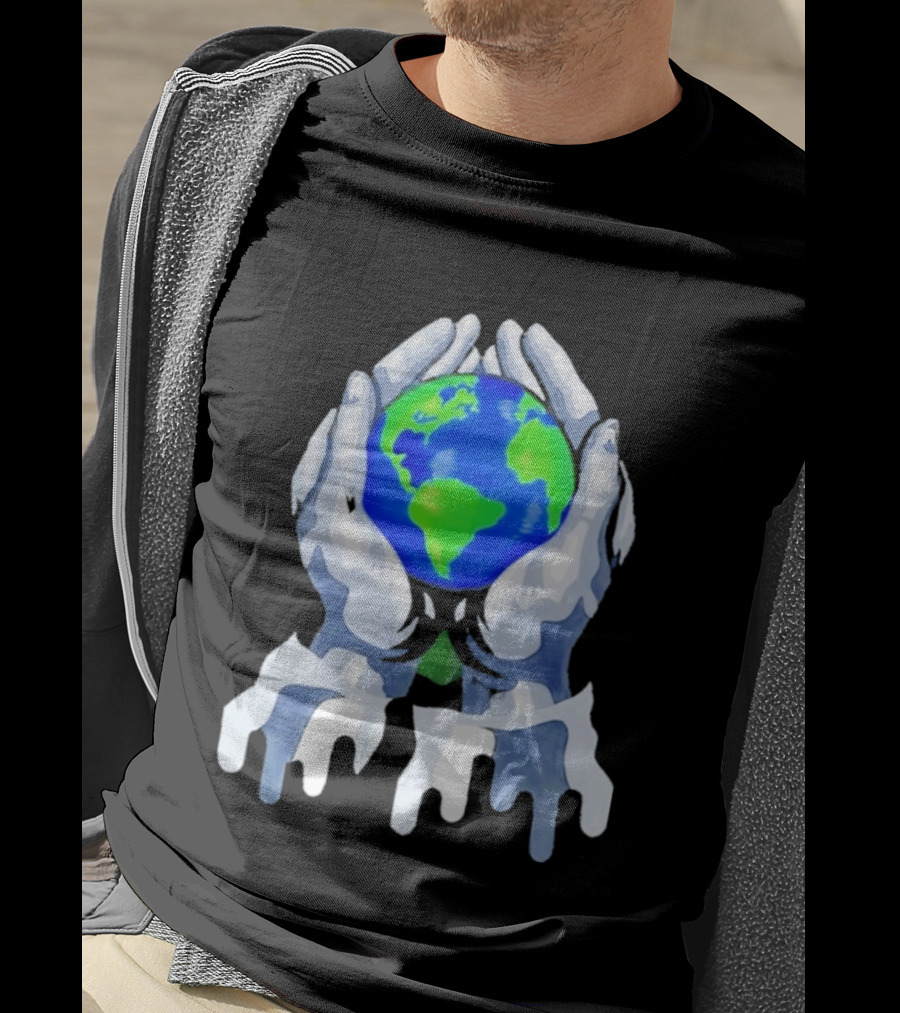 The Earth Lies In Our Hands Eco Friendly Planet Guardians T-Shirt
