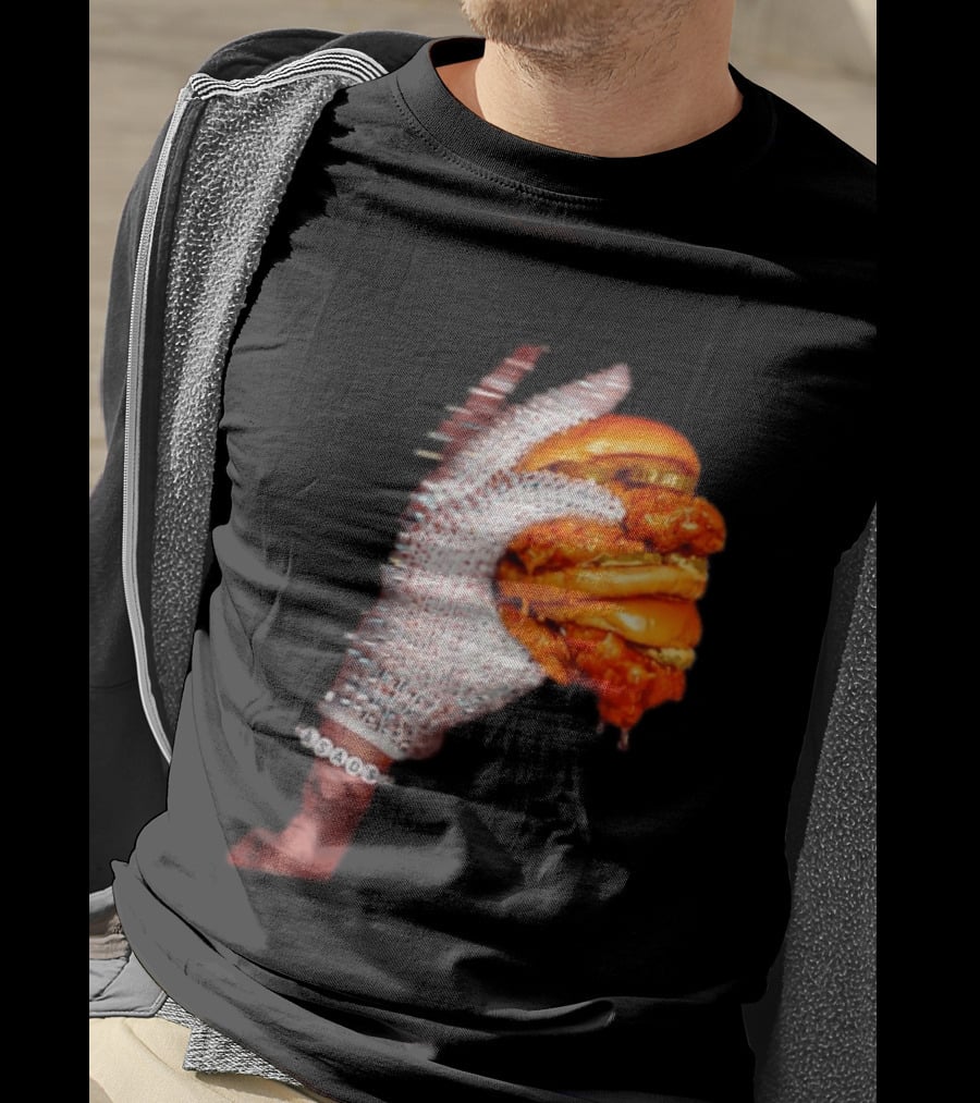 Shiny Gloves With Iceman Dreke Chicken Burger Meme T-Shirt