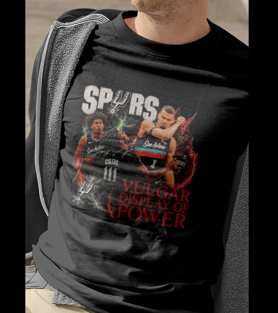 San Antonio Spurs Vulgar Display Of Power Basketball Team Action T-Shirt