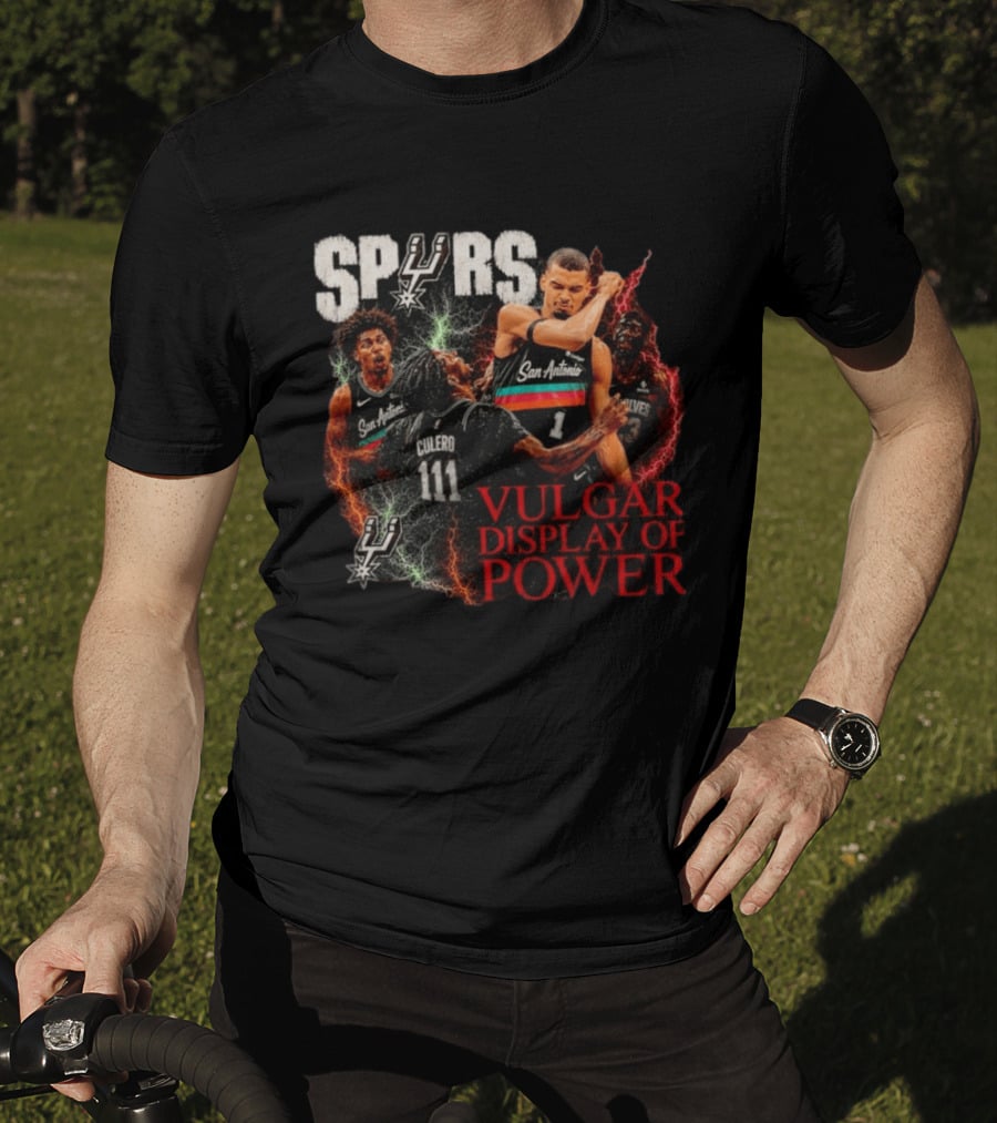San Antonio Spurs Vulgar Display Of Power Basketball Team Action T-Shirt