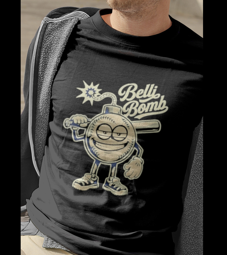 Belli Bomb Baseball Cartoon Bat T-Shirt