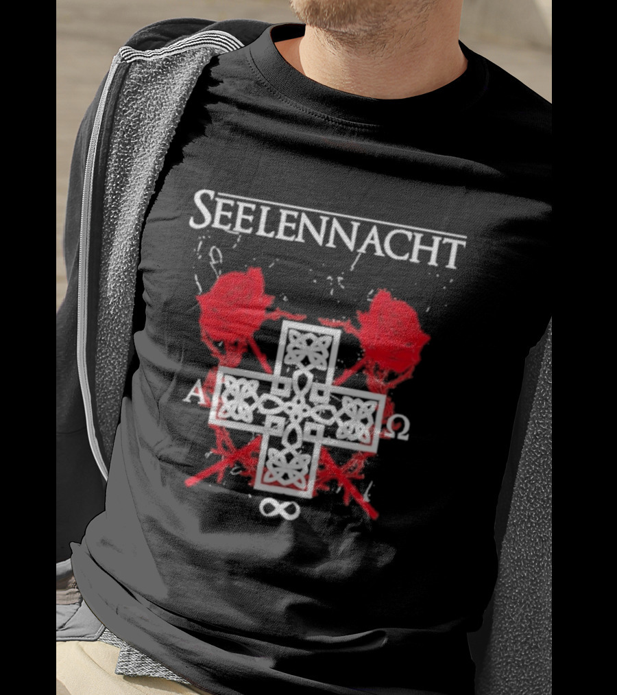 Seelennacht Celtic Cross Red Roses Alpha Omega Infinity T-Shirt