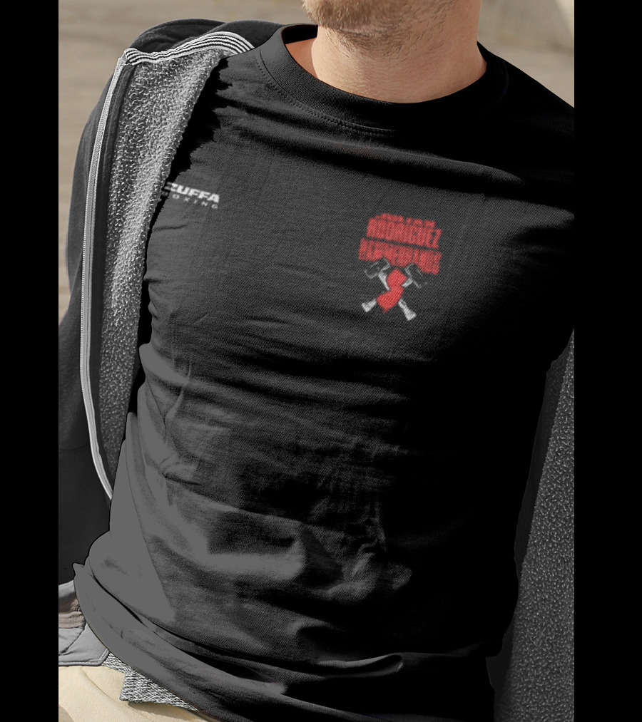 Zuffa Boxing Julian Rodriguez Hammer Hands Red Gloves Crossed Hammers T-Shirt