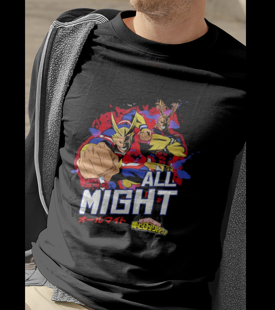 All Might My Hero Academia Anime Hero Iconic Character Art Quirk One For All T-Shirt