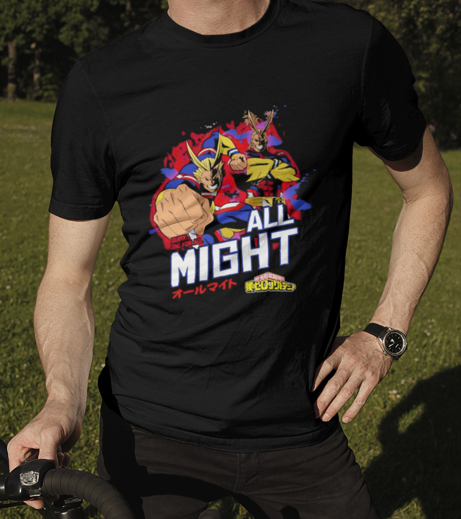All Might My Hero Academia Anime Hero Iconic Character Art Quirk One For All T-Shirt