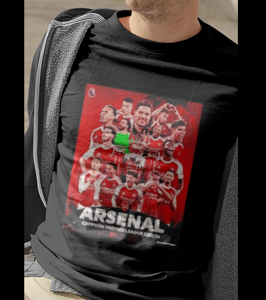 Arsenal Campeón Premier League 2025 2026 Team Players Celebration T-Shirt