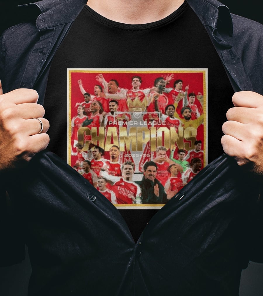 Arsenal Premier League Champions 2025 2026 Victory Celebration T-Shirt