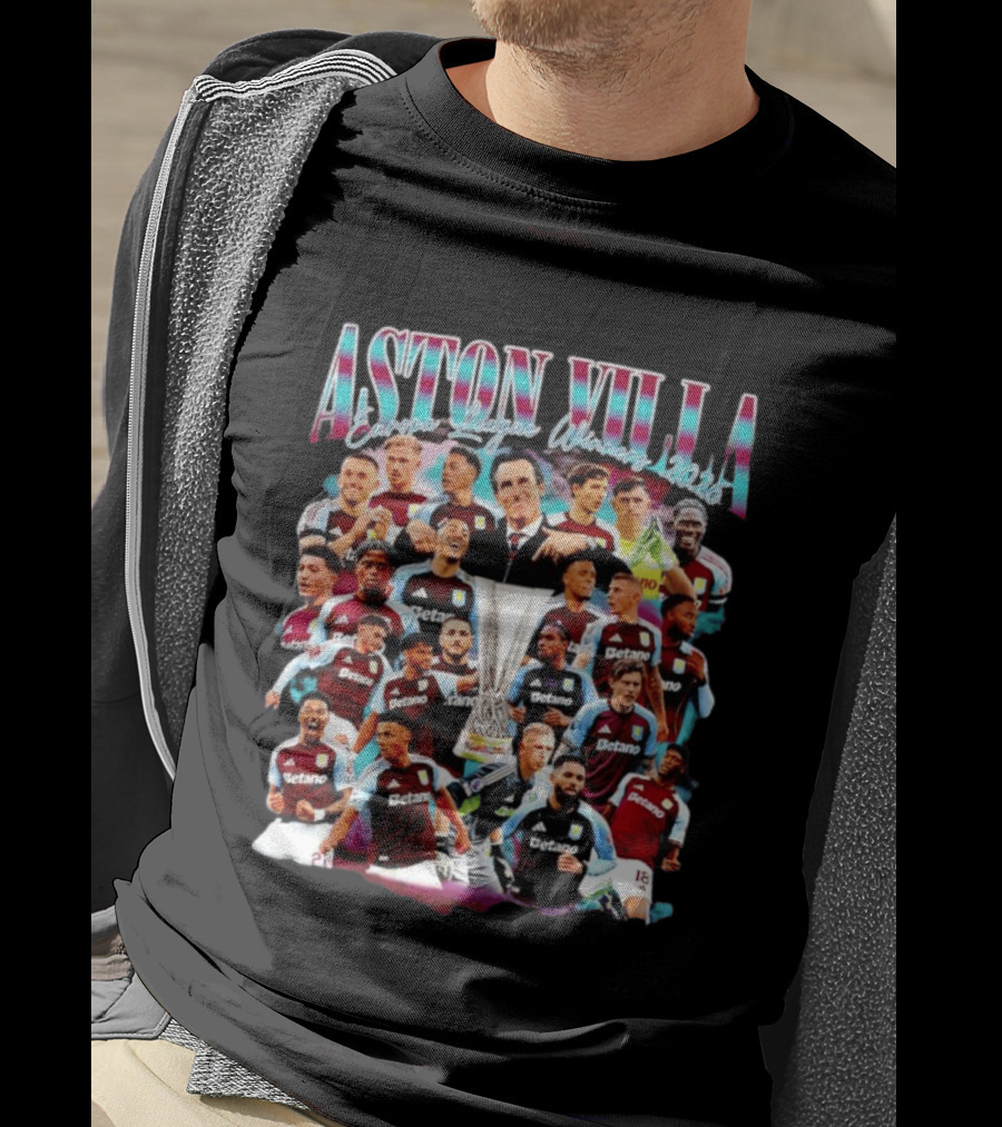 Aston Villa Europa League Winners 2026 Collage T-Shirt