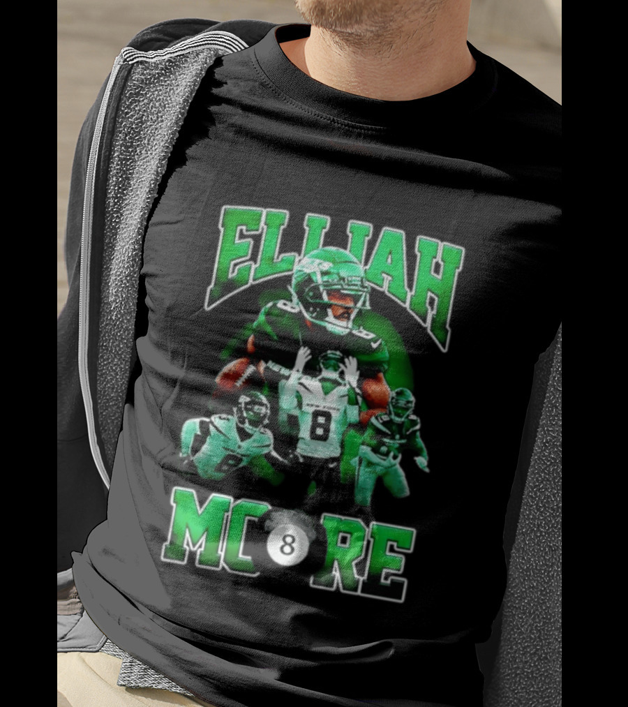 Elijah Moore New York Jets Number 8 NFL Team Player T-Shirt