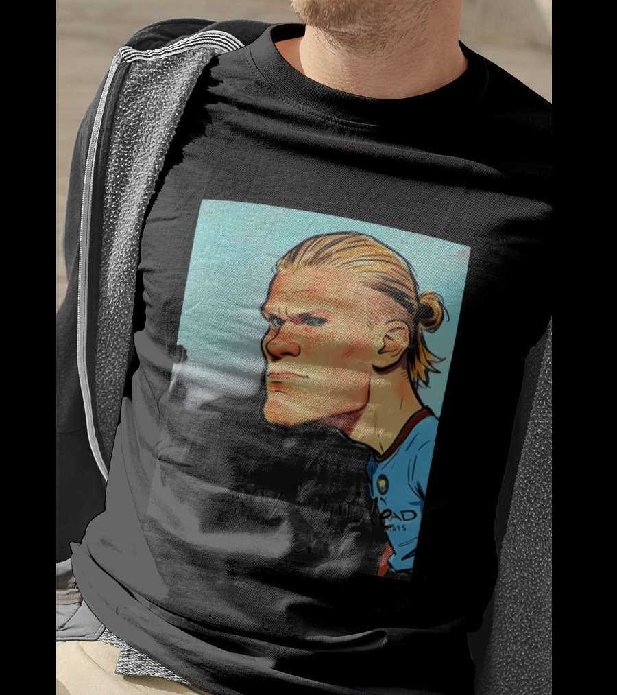 Erling Haaland Cartoon Manchester City Stay Humble Eh T-Shirt