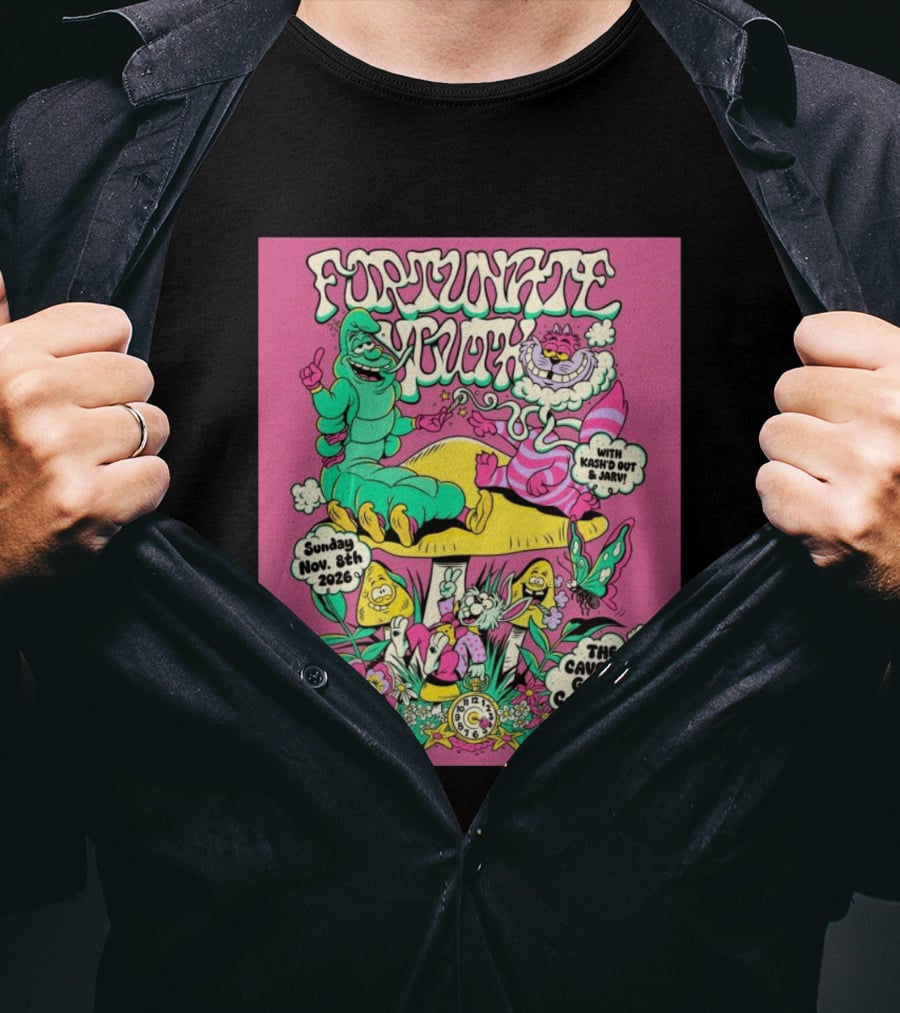 Fortunate Youth The Caverns Grundy County TN Nov 8th 2026 Kash'd Out And J Arv! T-Shirt