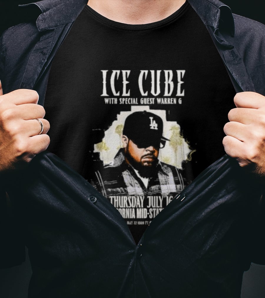 Ice Cube With Special Guest Warren G Thursday July 7 Thunder Valley Casino Resort T-Shirt