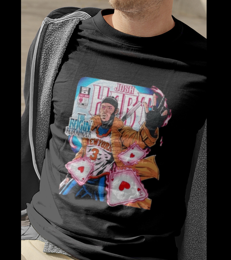 Josh Hart The Ragin' Rebounder Knicks New York Comic Style Basketball Cards T-Shirt