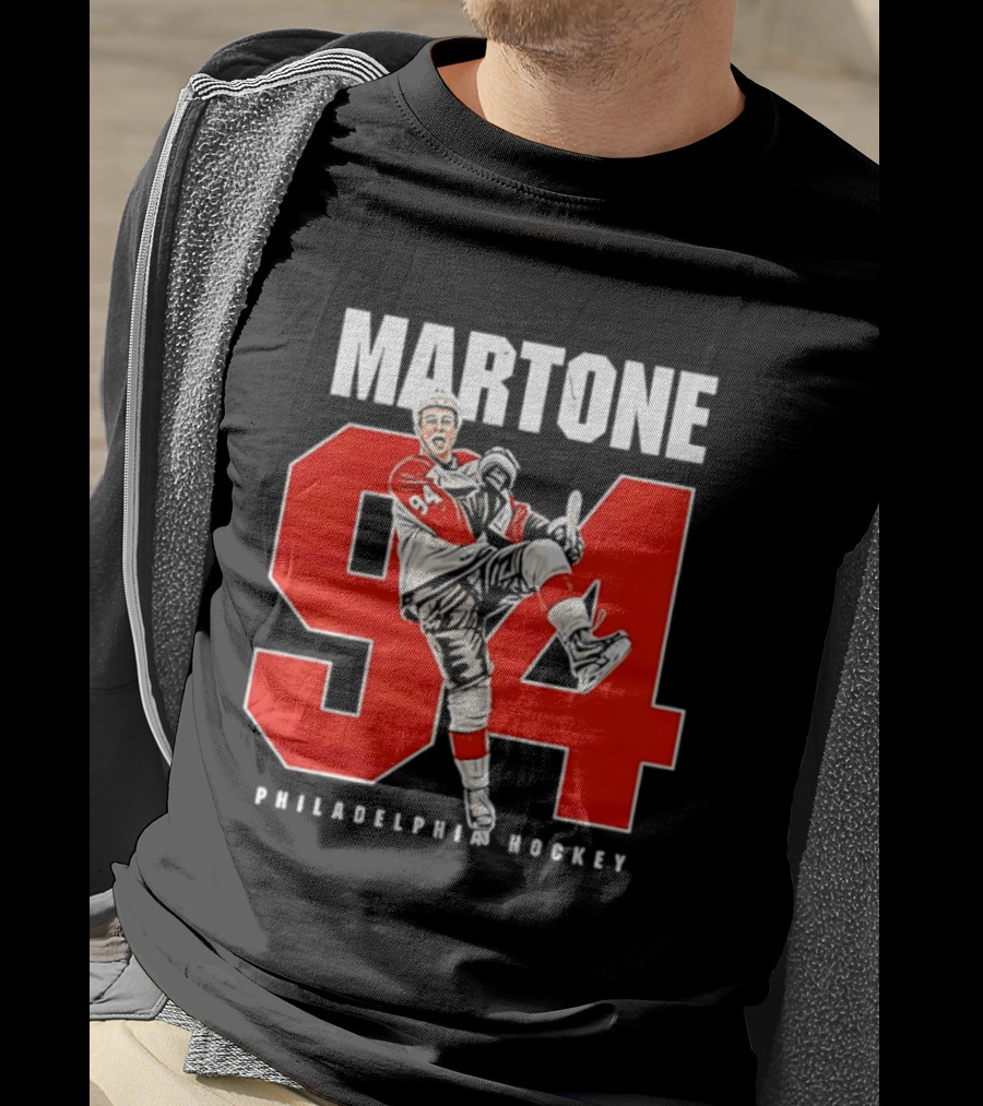 Martone 94 Philadelphia Hockey Player Celebration T-Shirt