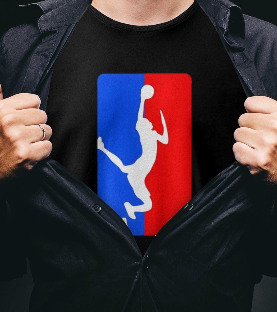 NBA Basketball 2026 Dunk Silhouette Red Blue T-Shirt