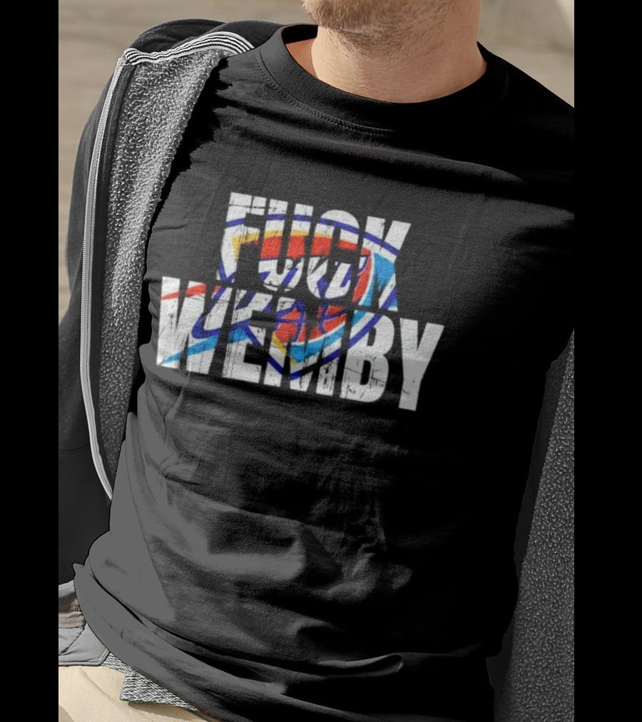 OKC Thunder Text Logo Overlay Wemby T-Shirt