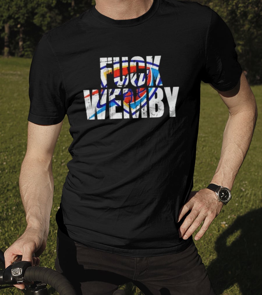 OKC Thunder Text Logo Overlay Wemby T-Shirt