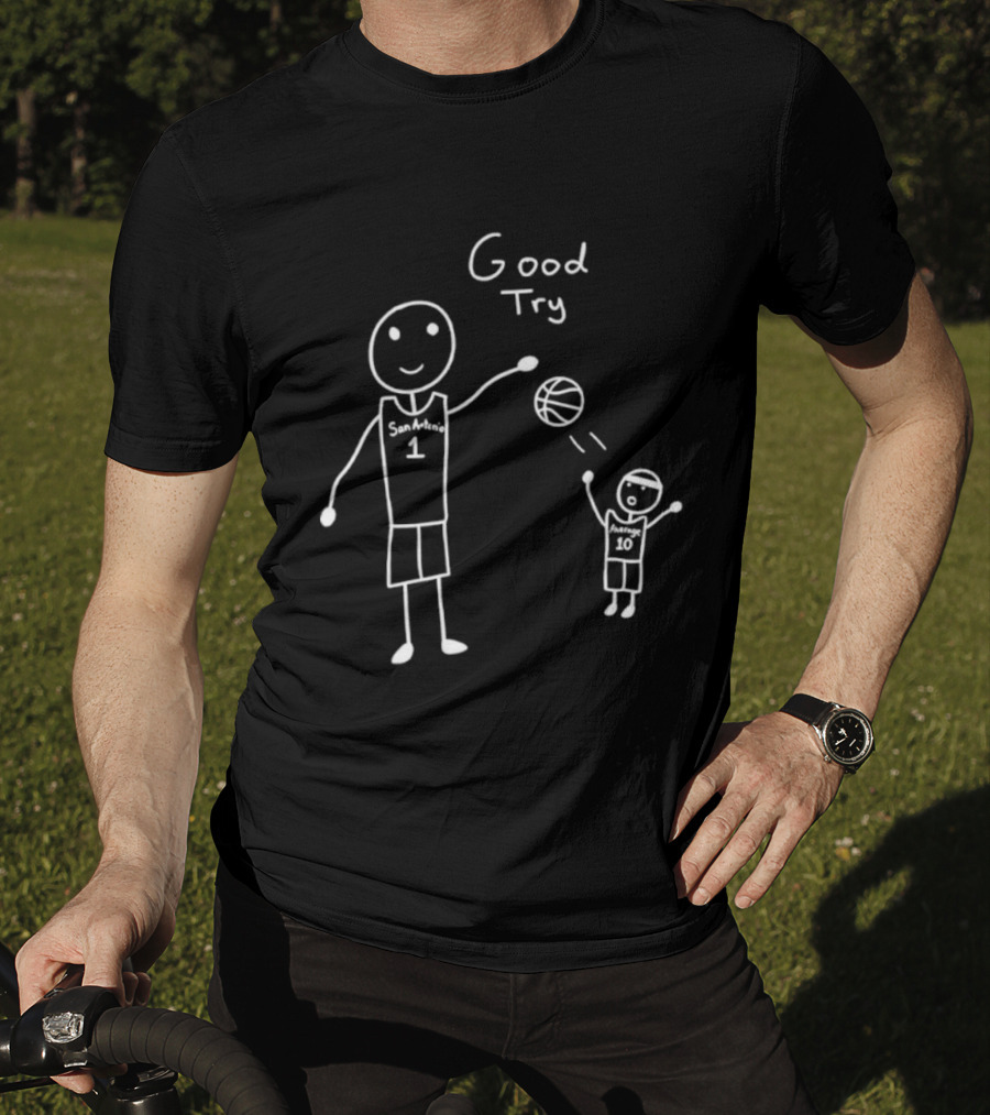 San Antonio Spurs Victor Wembanyama Good Try Basketball Cartoon T-Shirt