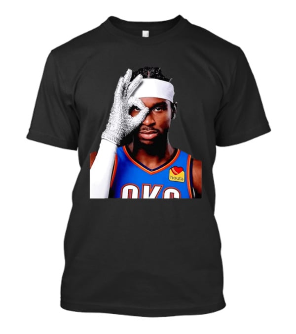 Shai Gilgeous Alexander Oklahoma City Thunder Clutch Player Of The Year 2026 Glitter Gloves Houta OKC T-Shirt