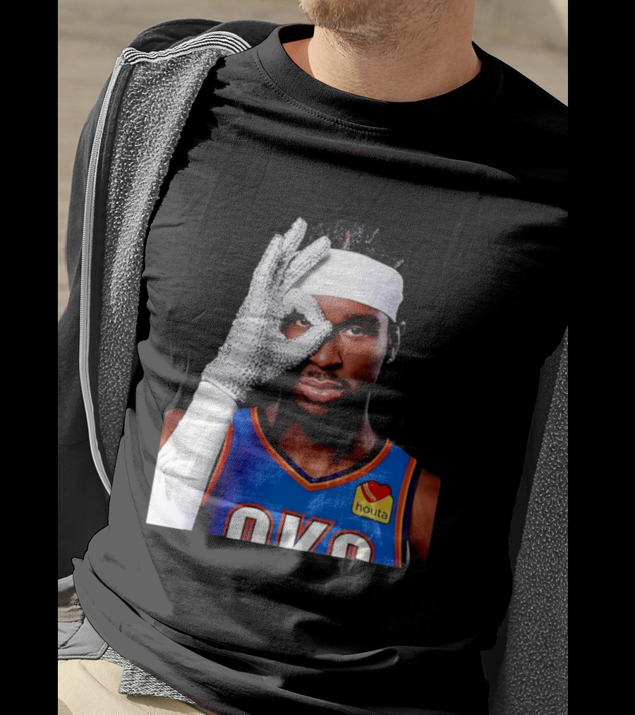 Shai Gilgeous Alexander Oklahoma City Thunder Clutch Player Of The Year 2026 Glitter Gloves Houta OKC T-Shirt