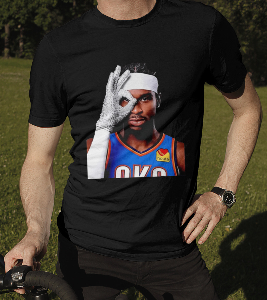 Shai Gilgeous Alexander Oklahoma City Thunder Clutch Player Of The Year 2026 Glitter Gloves Houta OKC T-Shirt
