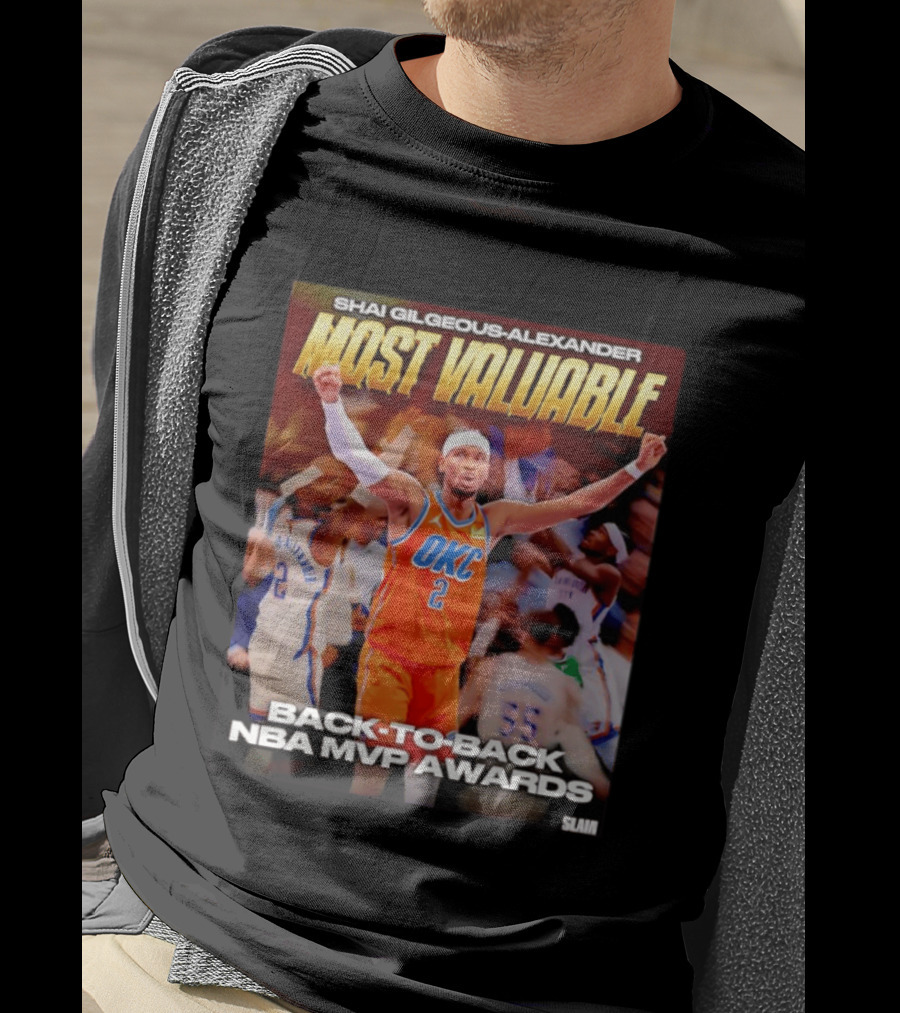Shai Gilgeous Alexander Oklahoma City Thunder Most Valuable Back To Back NBA MVP Awards T-Shirt
