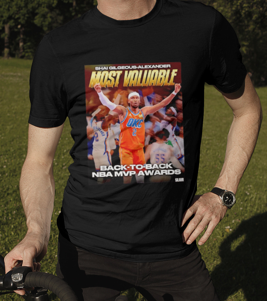 Shai Gilgeous Alexander Oklahoma City Thunder Most Valuable Back To Back NBA MVP Awards T-Shirt