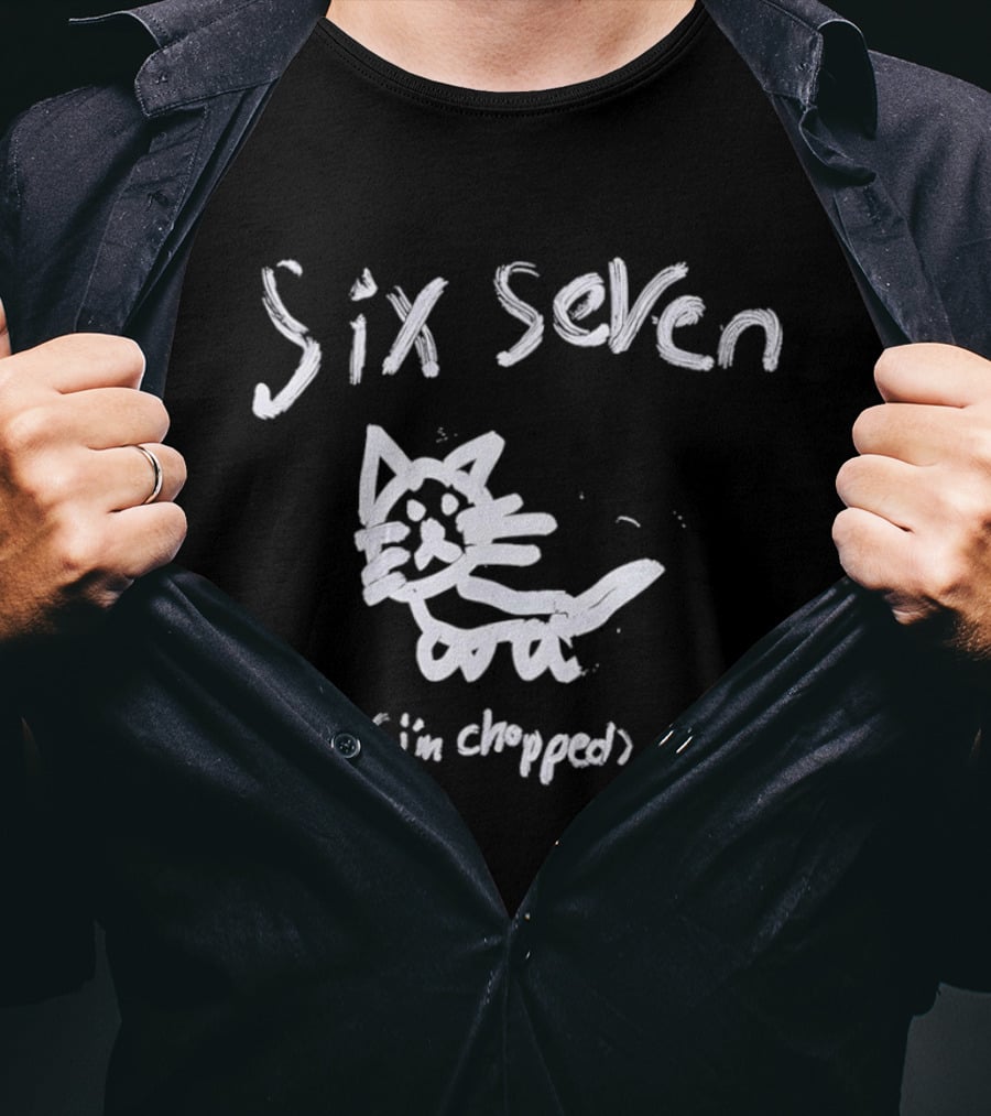Six Seven I'm Chopped Hand Drawn Cat Sketch T-Shirt
