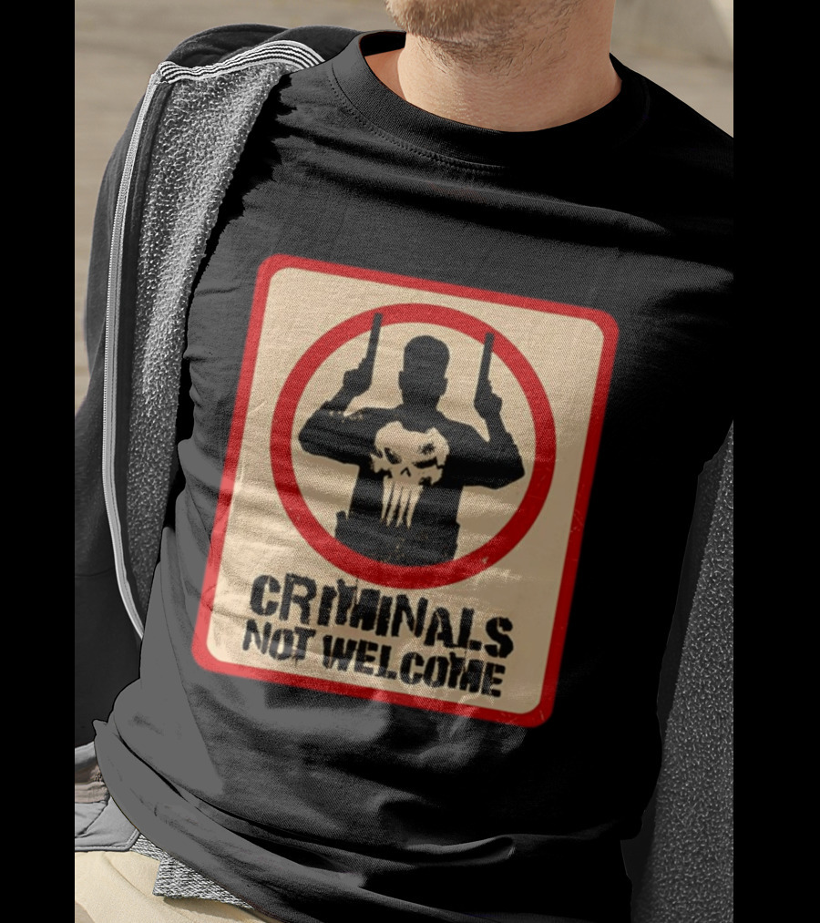 The Punisher Marvel Comics Criminals Not Welcome T-Shirt