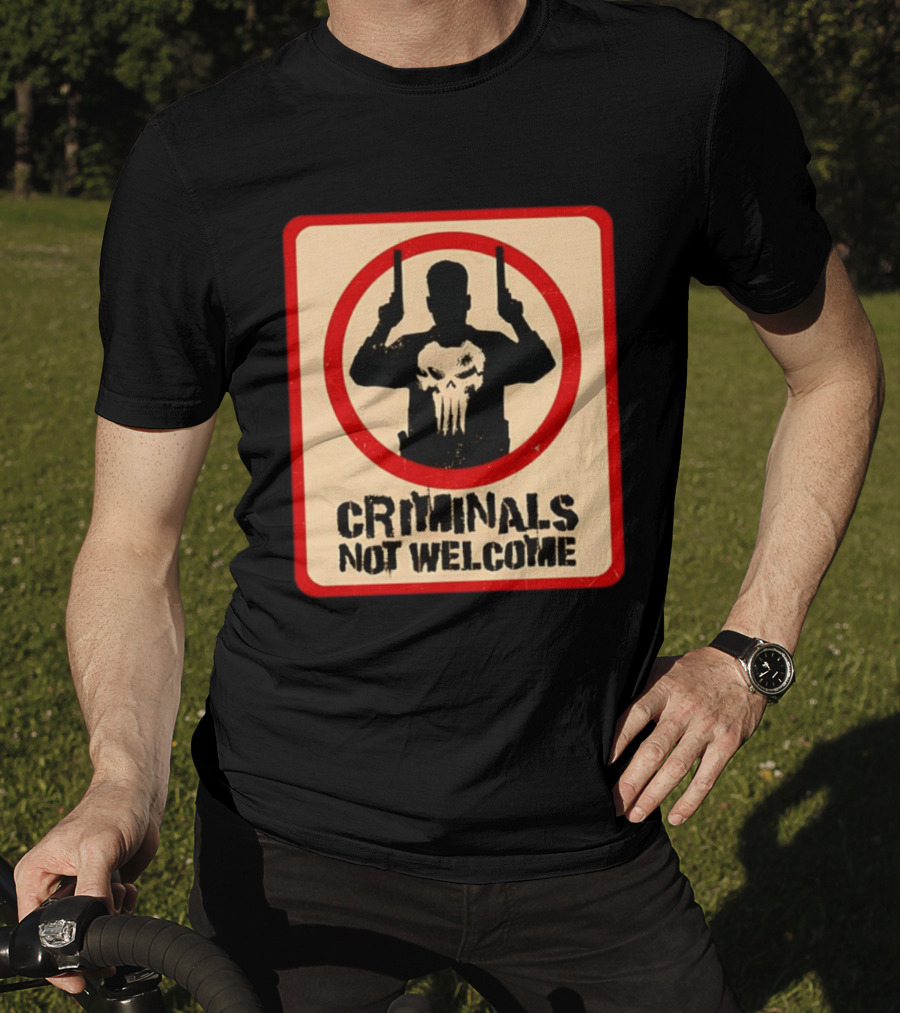 The Punisher Marvel Comics Criminals Not Welcome T-Shirt