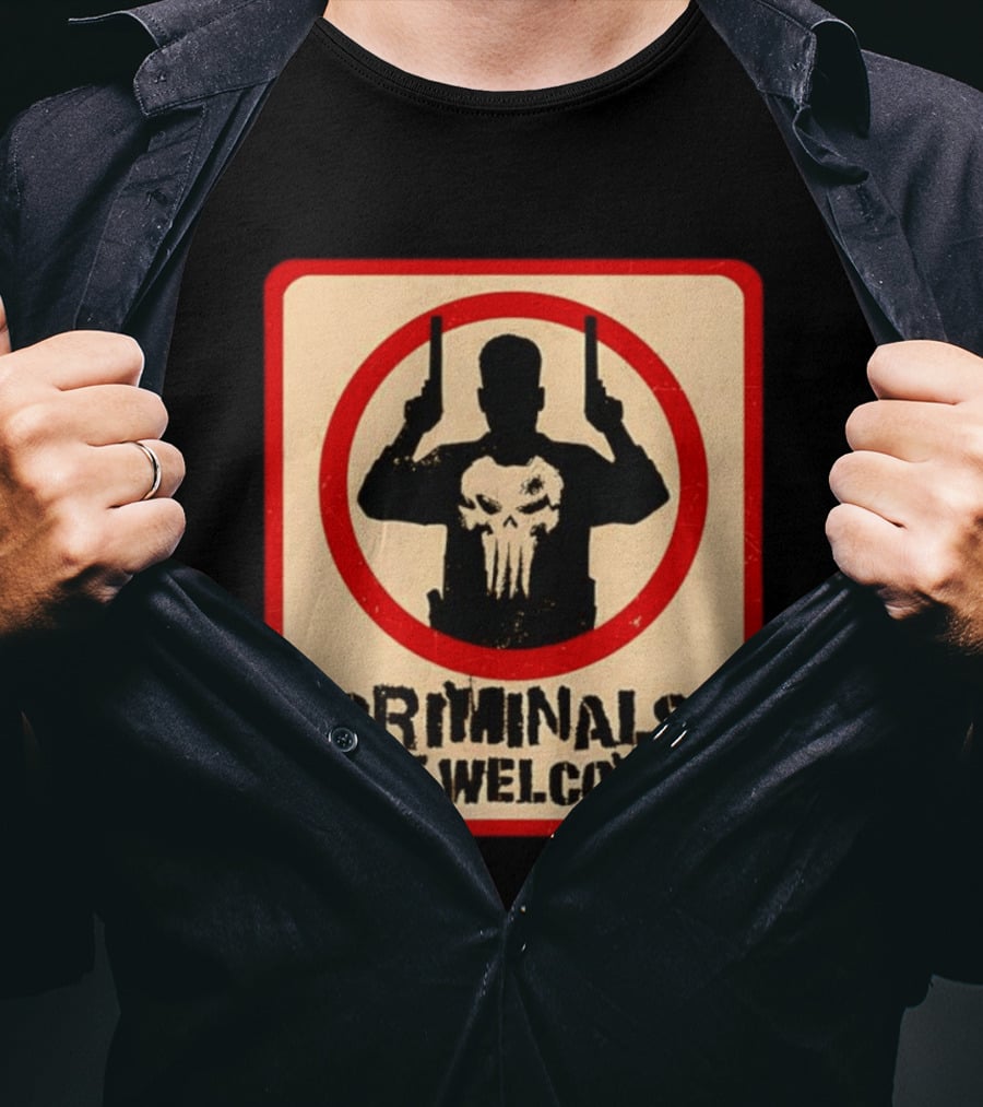 The Punisher Marvel Comics Criminals Not Welcome T-Shirt