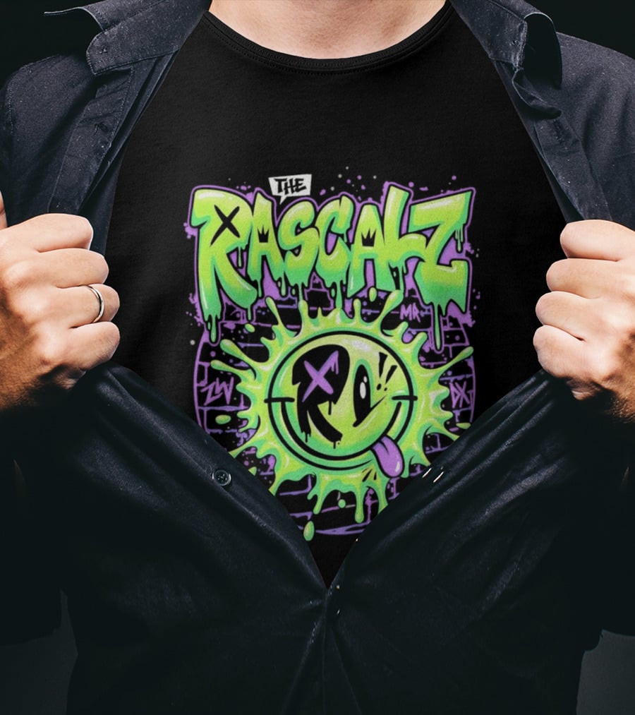 The Rascalz Dripping Neon Smiley X Eyes T-Shirt
