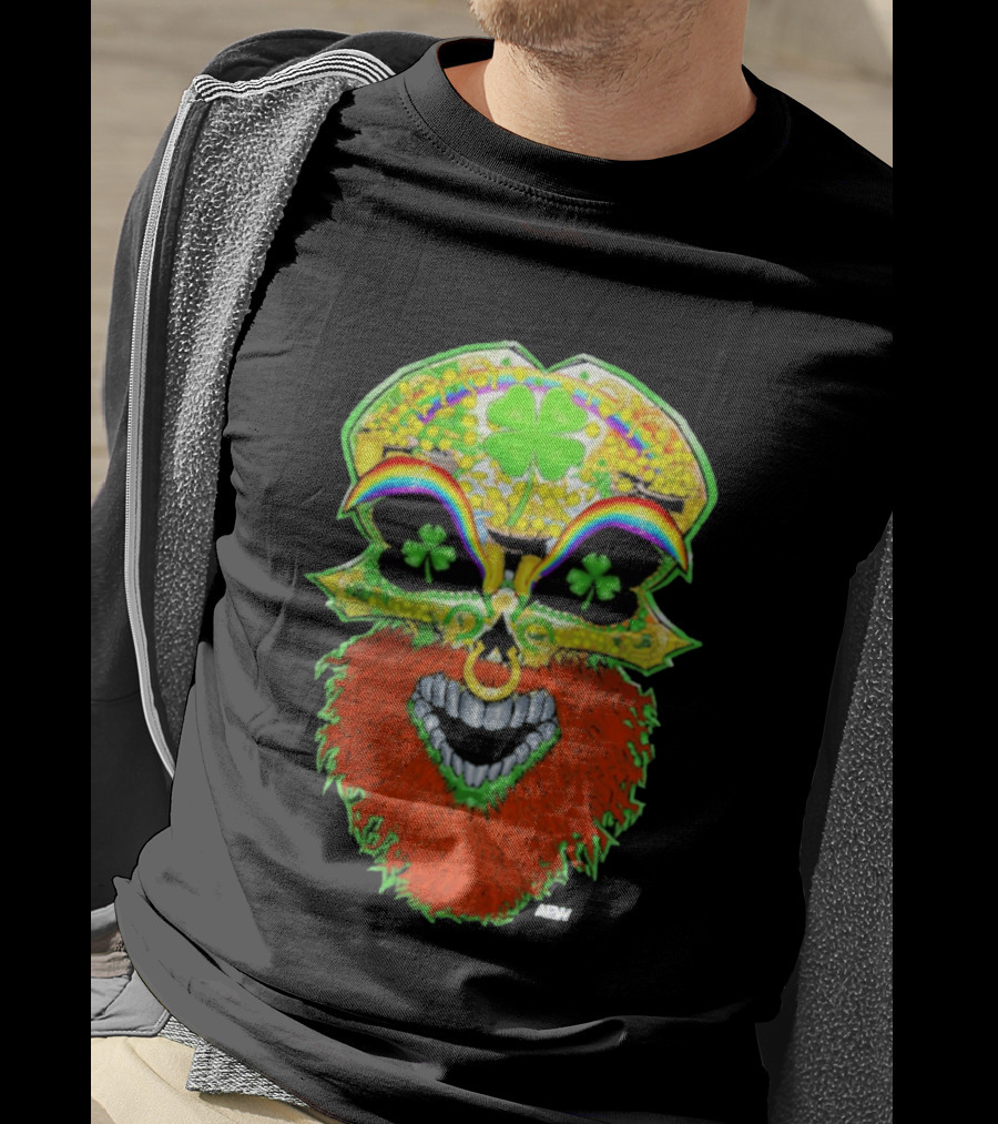 Tommaso Ciampa Lucky Psycho AEW Skull Four Leaf Clover Rainbow T-Shirt