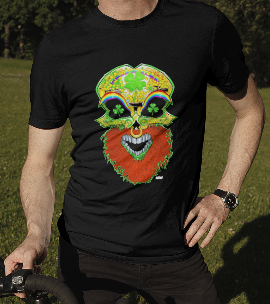 Tommaso Ciampa Lucky Psycho AEW Skull Four Leaf Clover Rainbow T-Shirt