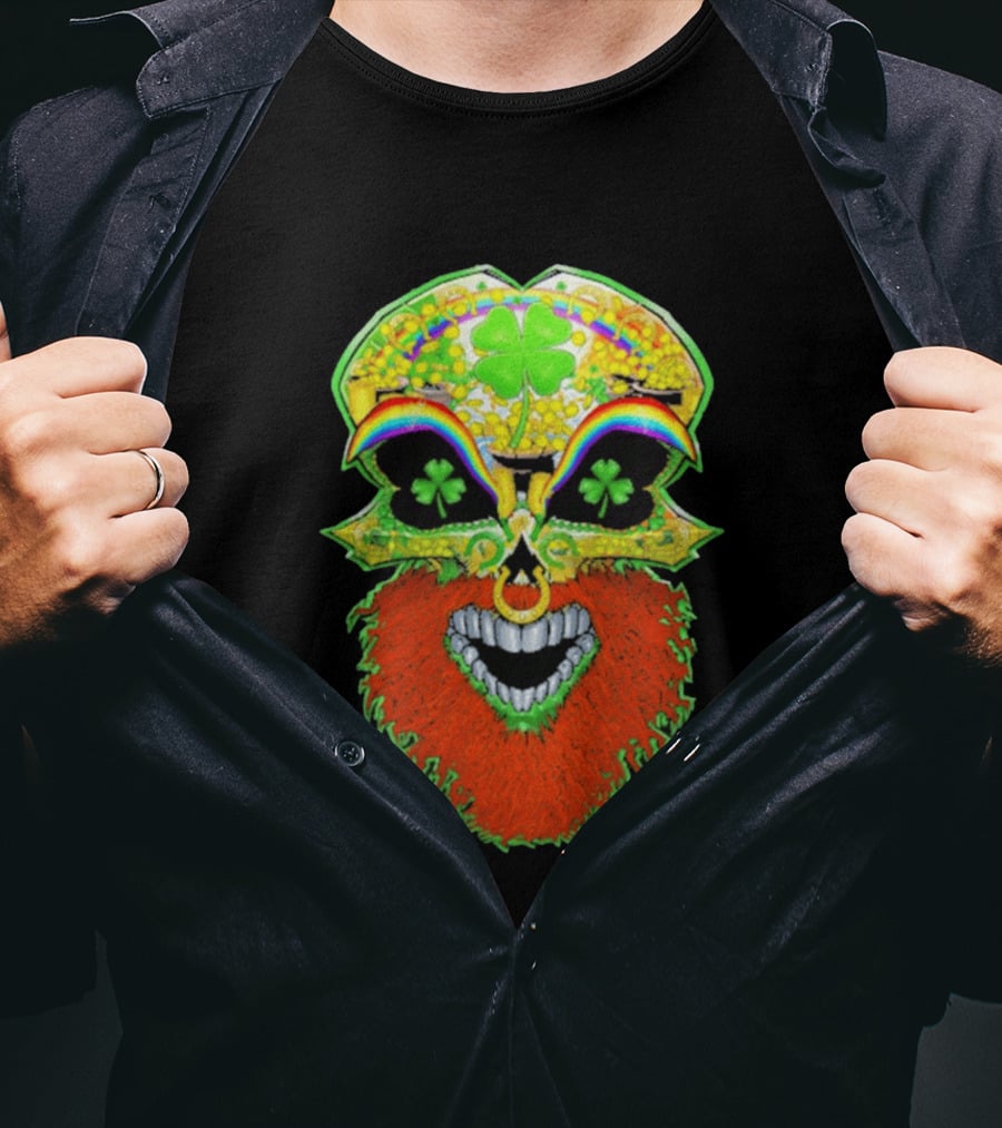 Tommaso Ciampa Lucky Psycho AEW Skull Four Leaf Clover Rainbow T-Shirt